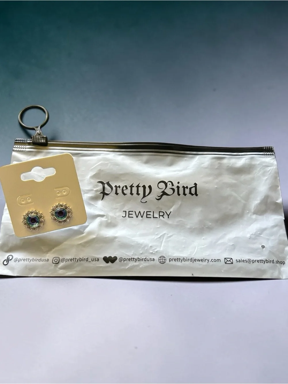 NWOT Pretty Bird Jewelry Dragon Evil Eye Silver Gold Plated Earrings
